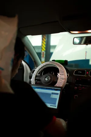 Car Interior With Laptop