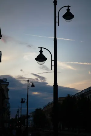 Street Lights At Dusk