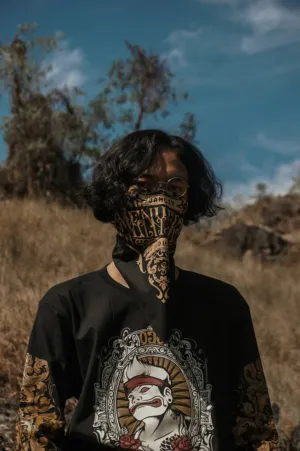 Person In Black Outfit With Graphic Print