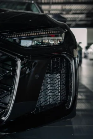 Black Car Headlight And Grille