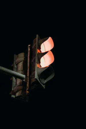 Traffic Light At Night