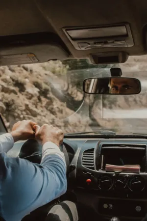 Driving Through A Mountainous Landscape