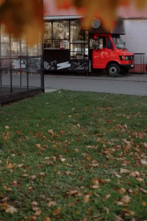 Autumnal Park With Food Truck