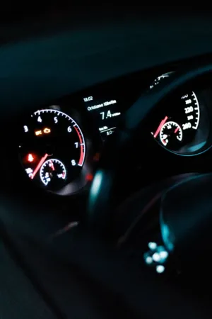 Car Dashboard At Night