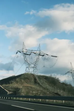 Electric Pylons On A Hill