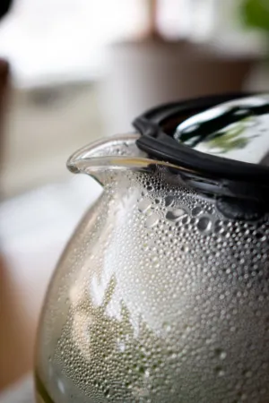 Glass Teapot With Condensation