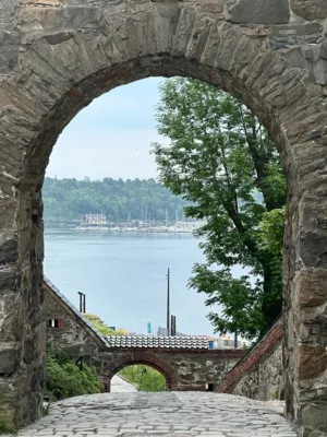 Stone Archway Overlooking Water