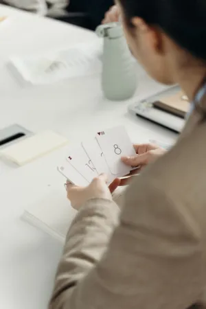 Person Studying Flashcards