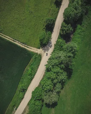 Aerial View Of A Country Road