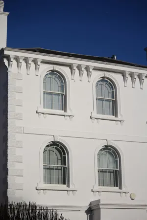 White Building With Arched Windows