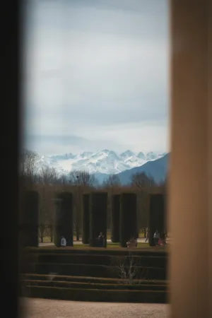 Garden View With Mountains