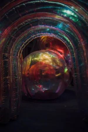 Colorful Archway With Reflective Sphere