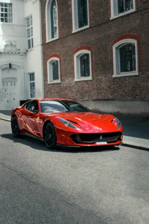 Red Ferrari On A Street