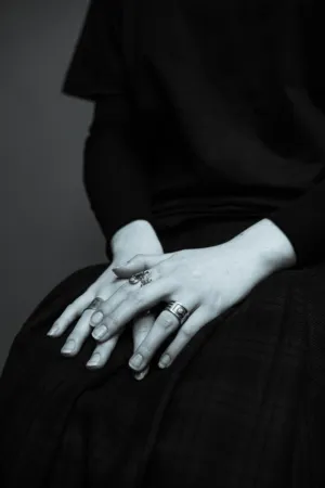 Black And White Hand With Rings