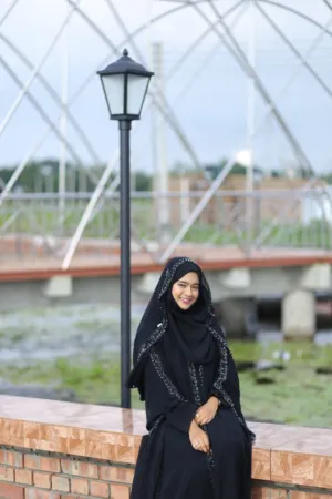 Black Abaya With Sparkles