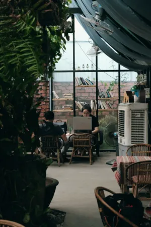 Cozy Cafe With Greenery