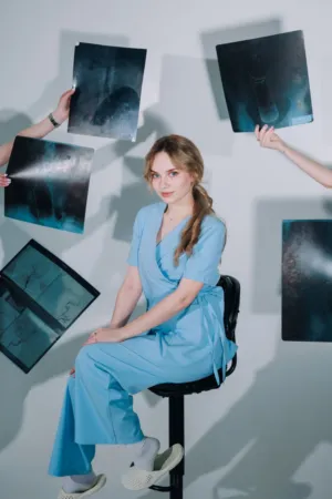 Medical Professional With X-Rays