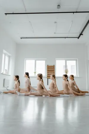 Group Of Girls In Dance Studio
