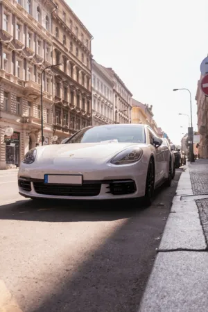 Porsche Panamera On A City Street