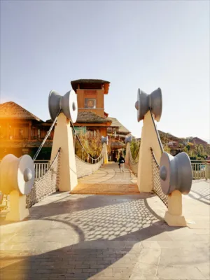 Suspended Bridge With Unique Supports