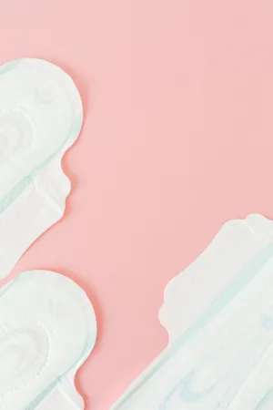 Sanitary Pads On Pink Background