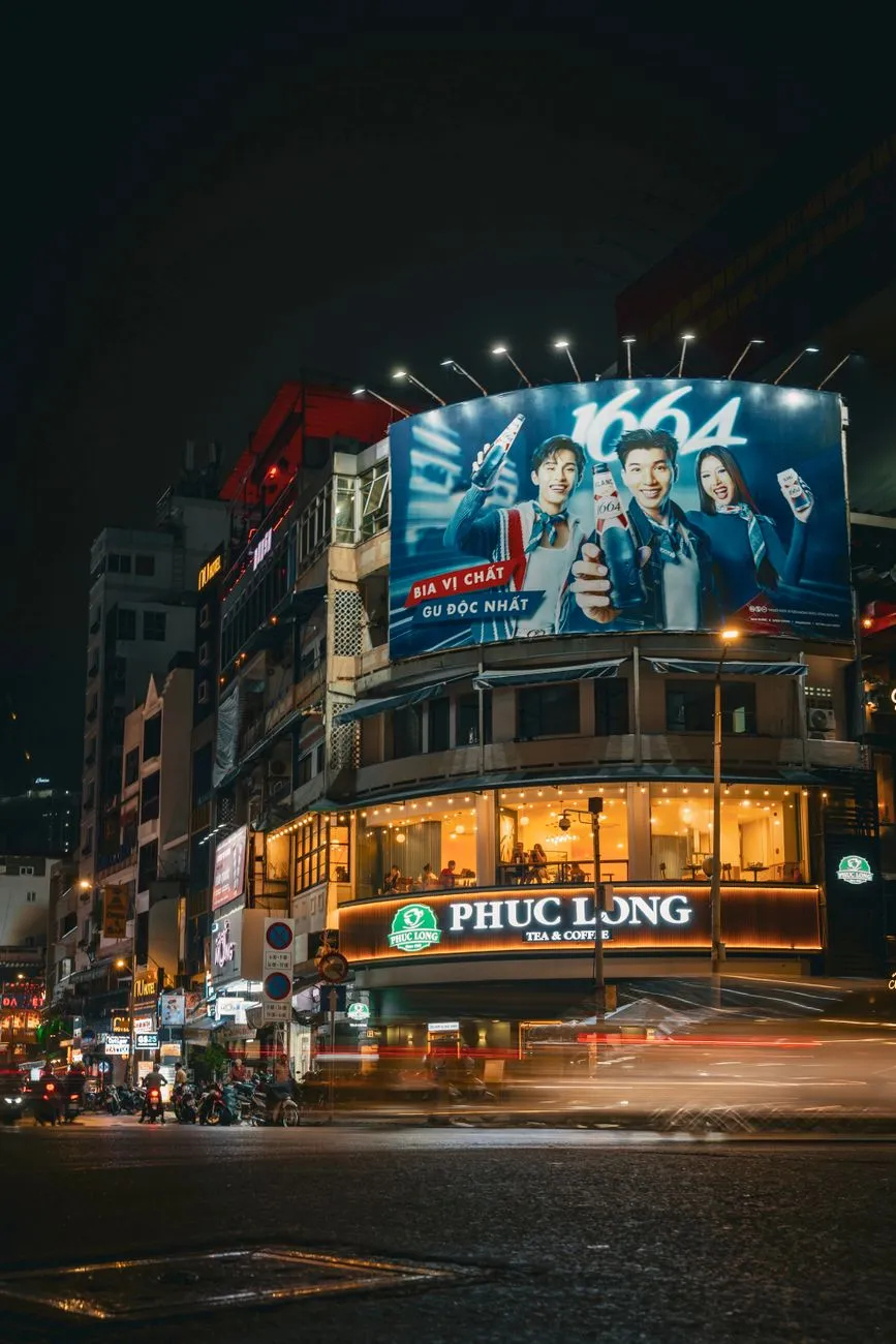 Night Cityscape With Neon Signs