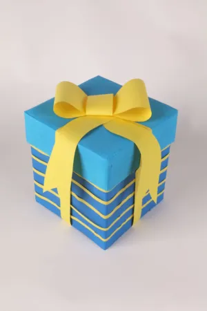Blue And Yellow Gift Box