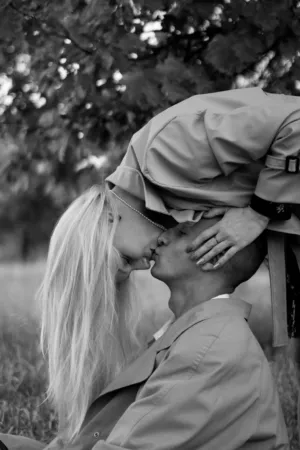 Romantic Kiss In Nature