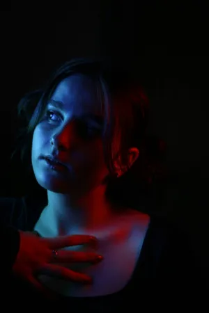 Blue And Red Light Portrait
