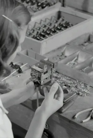 Vintage Assembly Line Worker