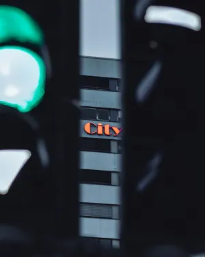 Cityscape With 'City' Sign