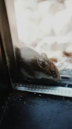 Mouse Peeking Through Window