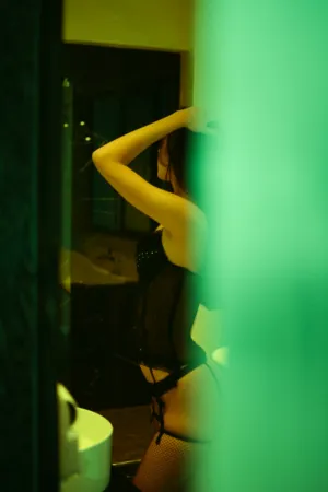 Lingerie Model In Bathroom