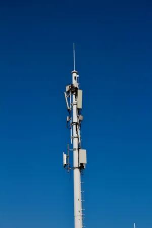 Cell Tower Against Blue Sky