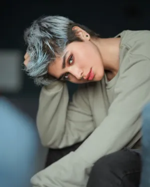 Blue Pixie Cut