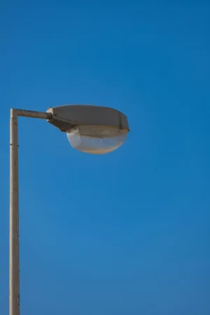Street Light Against Clear Blue Sky