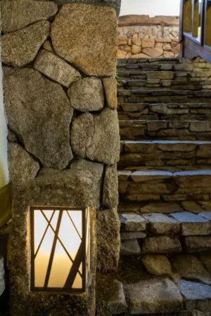 Stone Staircase With Lantern