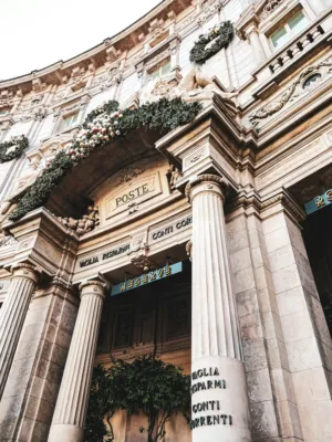 Classical Architecture With Christmas Decorations
