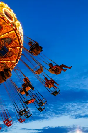 Amusement Park Ride At Dusk