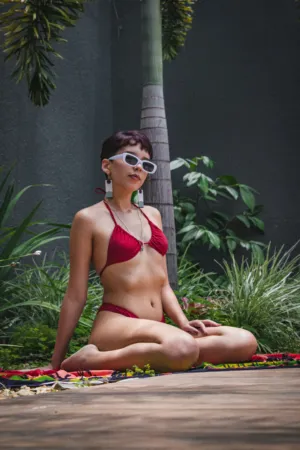 Red Bikini Model