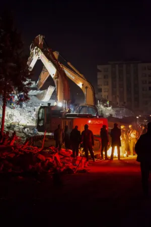 Nighttime Construction Site