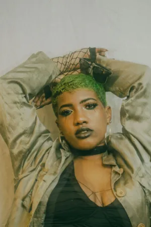 Green Hair Fashion Portrait