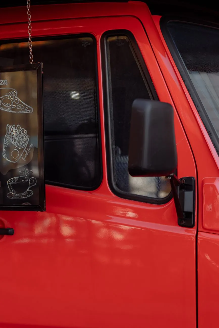 Red Food Truck Window