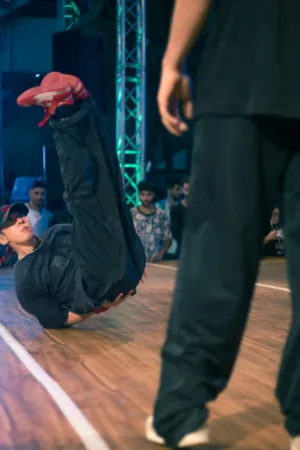 B-Boy Performing A Breakdance Move