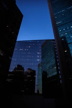 Urban Reflections At Dusk