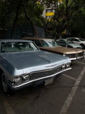 Classic Cars In Parking Lot