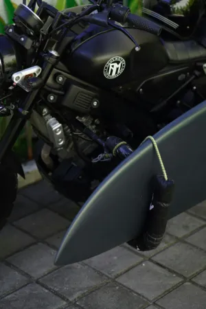 Motorcycle With Surfboard