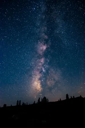 Milky Way Over Silhouetted Landscape