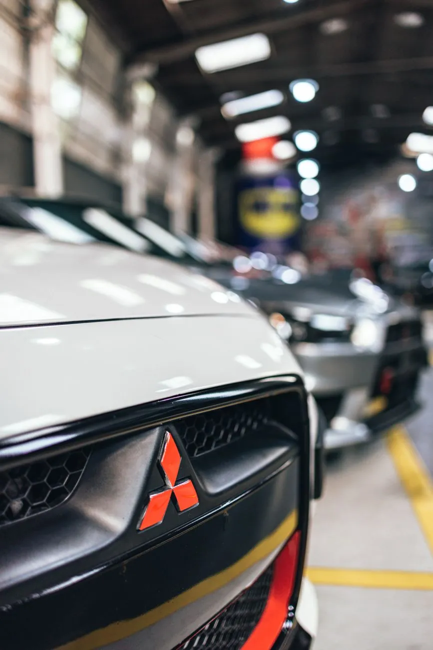 Mitsubishi Car In A Garage