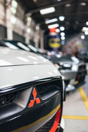 Mitsubishi Car In A Garage